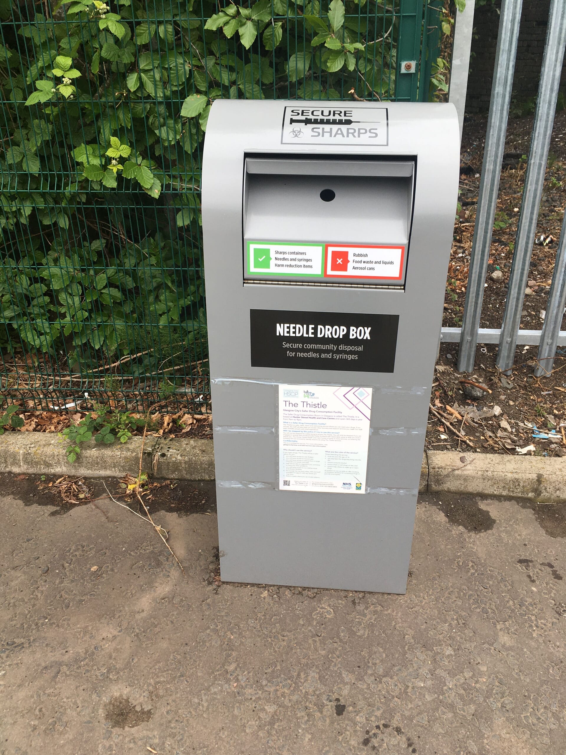 Needle bins have been installed in Glasgow