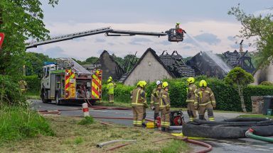 One person taken to hospital after fire takes hold of Aberdeenshire home