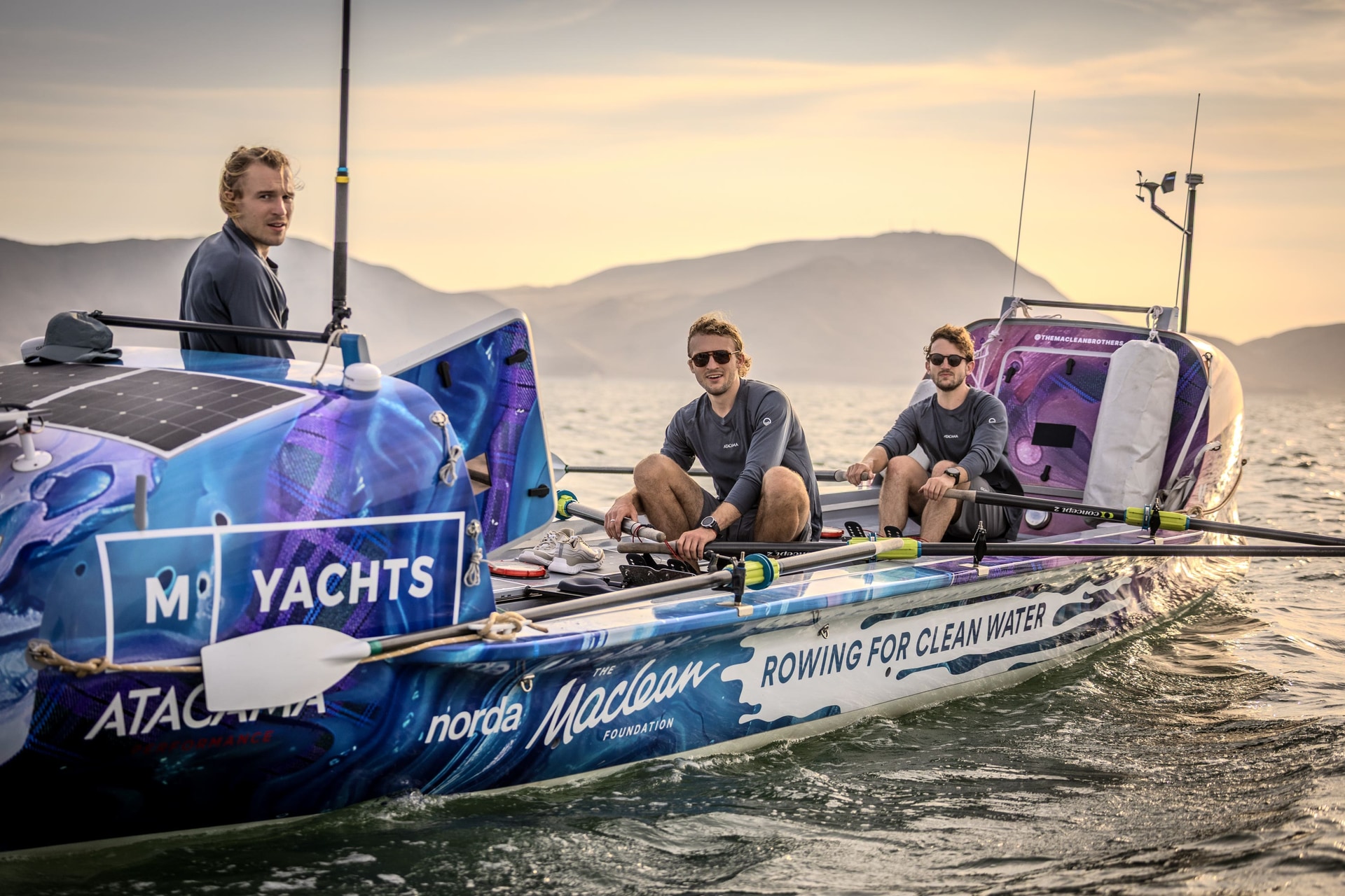 The brothers are crossing 9,000 miles of ocean