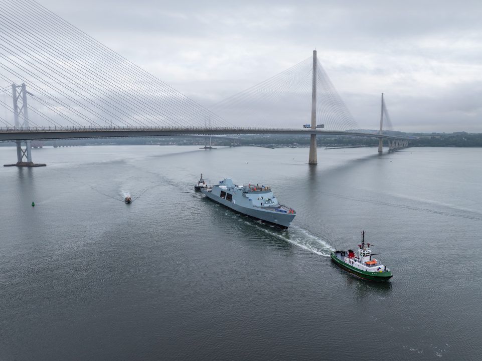 Royal Navy’s newest warship takes to water for first time in Scotland