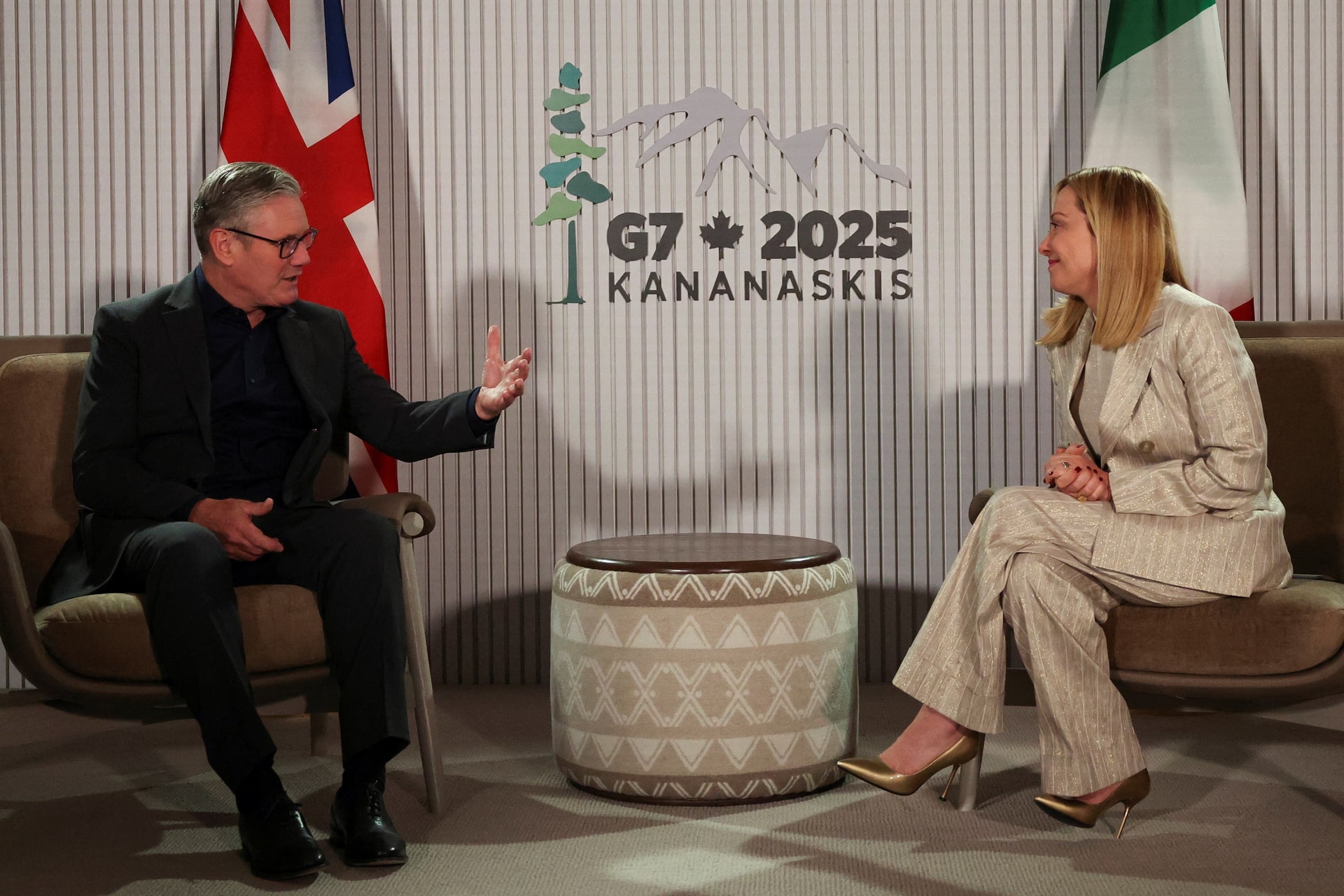 Sir Keir Starmer during a bilateral meeting with Italy’s Prime Minister Giorgia Meloni at the G7 summit leaders’ in Kananaskis, Alberta, Canada (Suzanne Plunkett/PA).