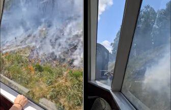 Family ‘trapped’ on Aviemore steam train as Highland wildfires burn for a second day