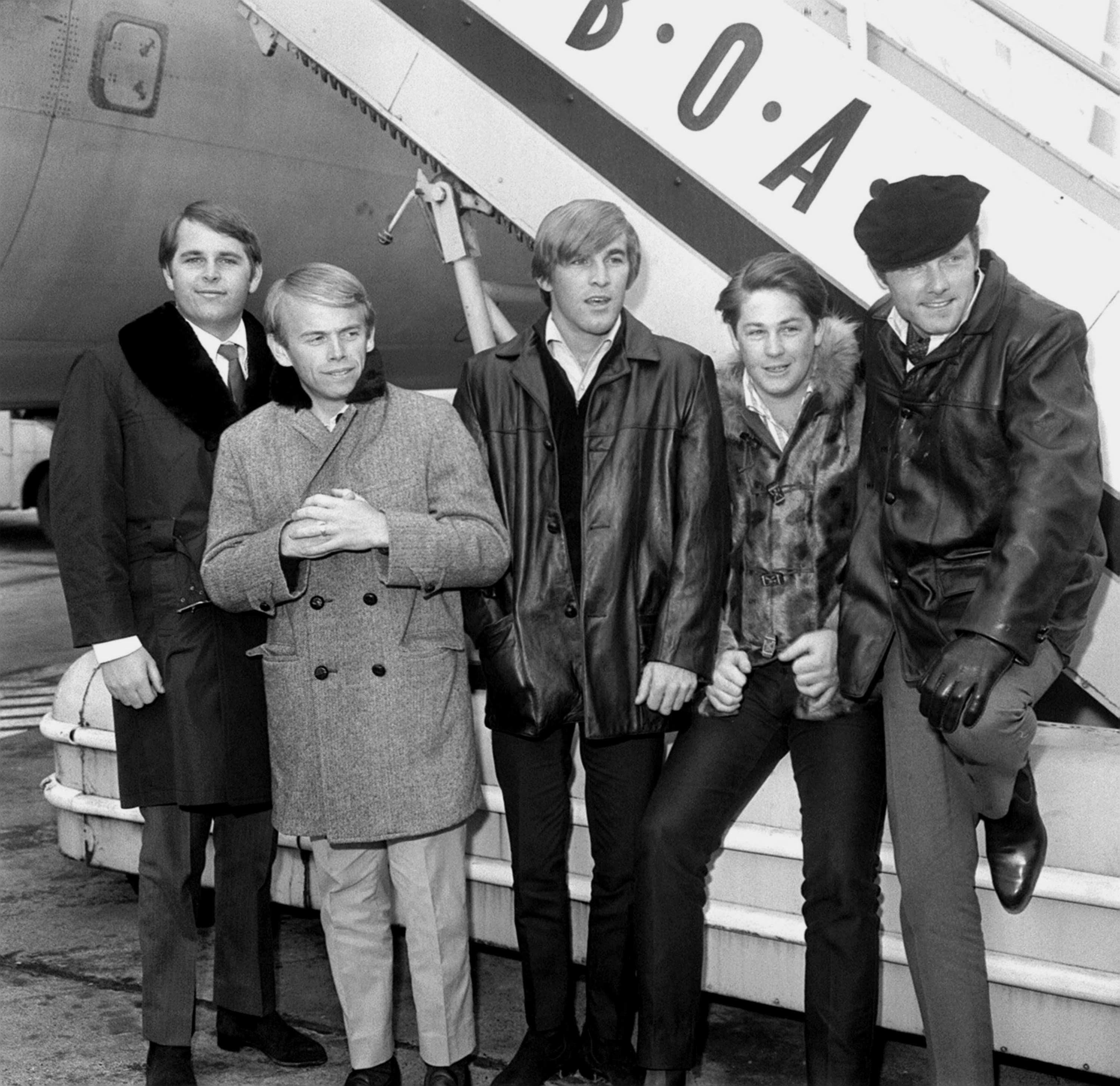 The Beach Boys’ Carl Wilson, Al Jardine, Dennis Wilson, Brian Wilson and Mike Love