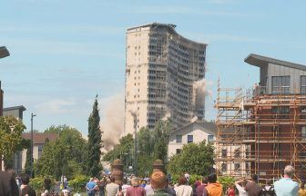 Controlled explosion tears down Glasgow high-rise tower blocks deemed ‘fire risk’
