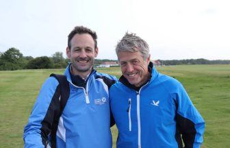 Hugh Grant cheers on Scots golfer during ‘crazy’ five-day challenge
