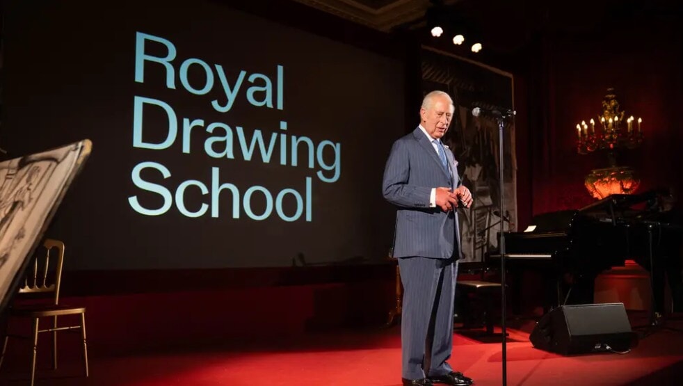 King and Queen meet artists to celebrate 25 years of Royal Drawing School