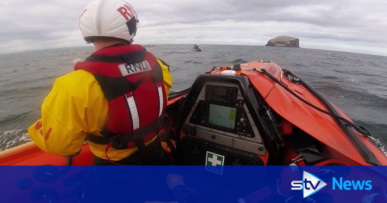 Two rescued from inflatable kayak blown out to sea by strong winds near ...