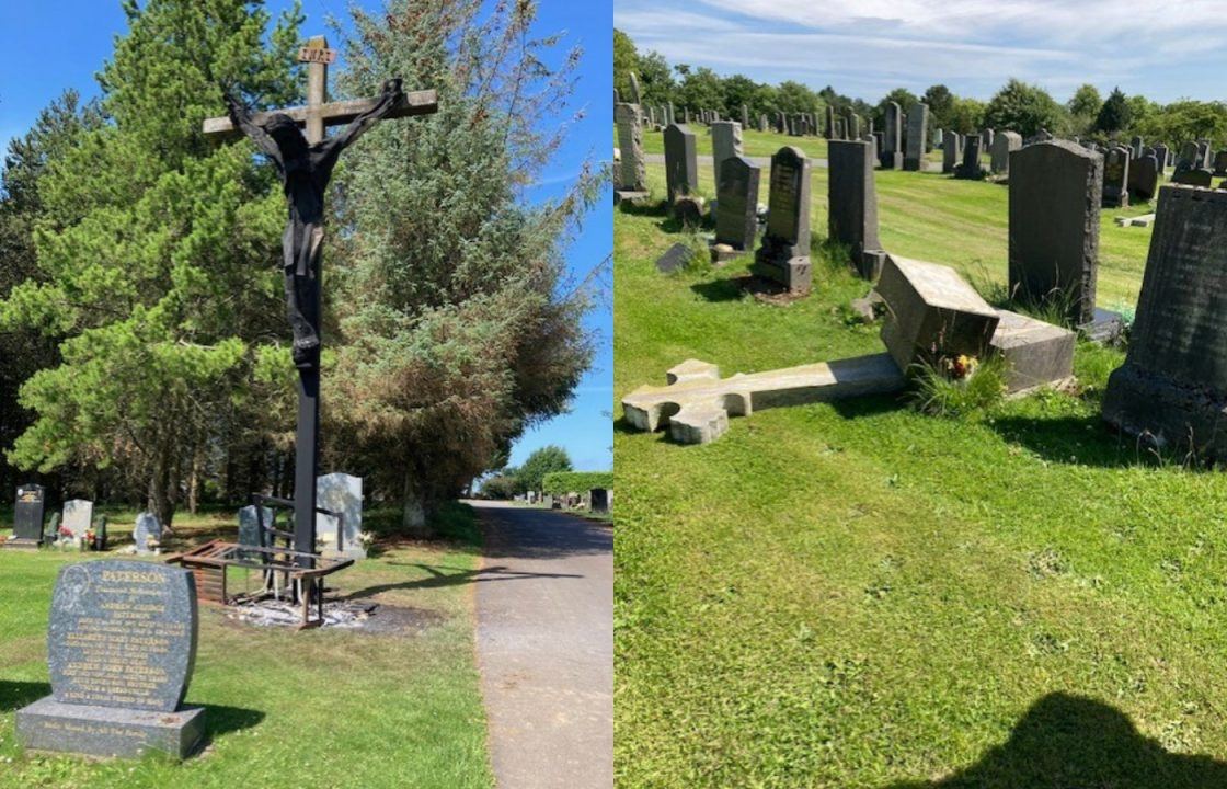 Man charged after ‘crucifix set alight and 40 headstones damaged’ at Barrhead cemetery