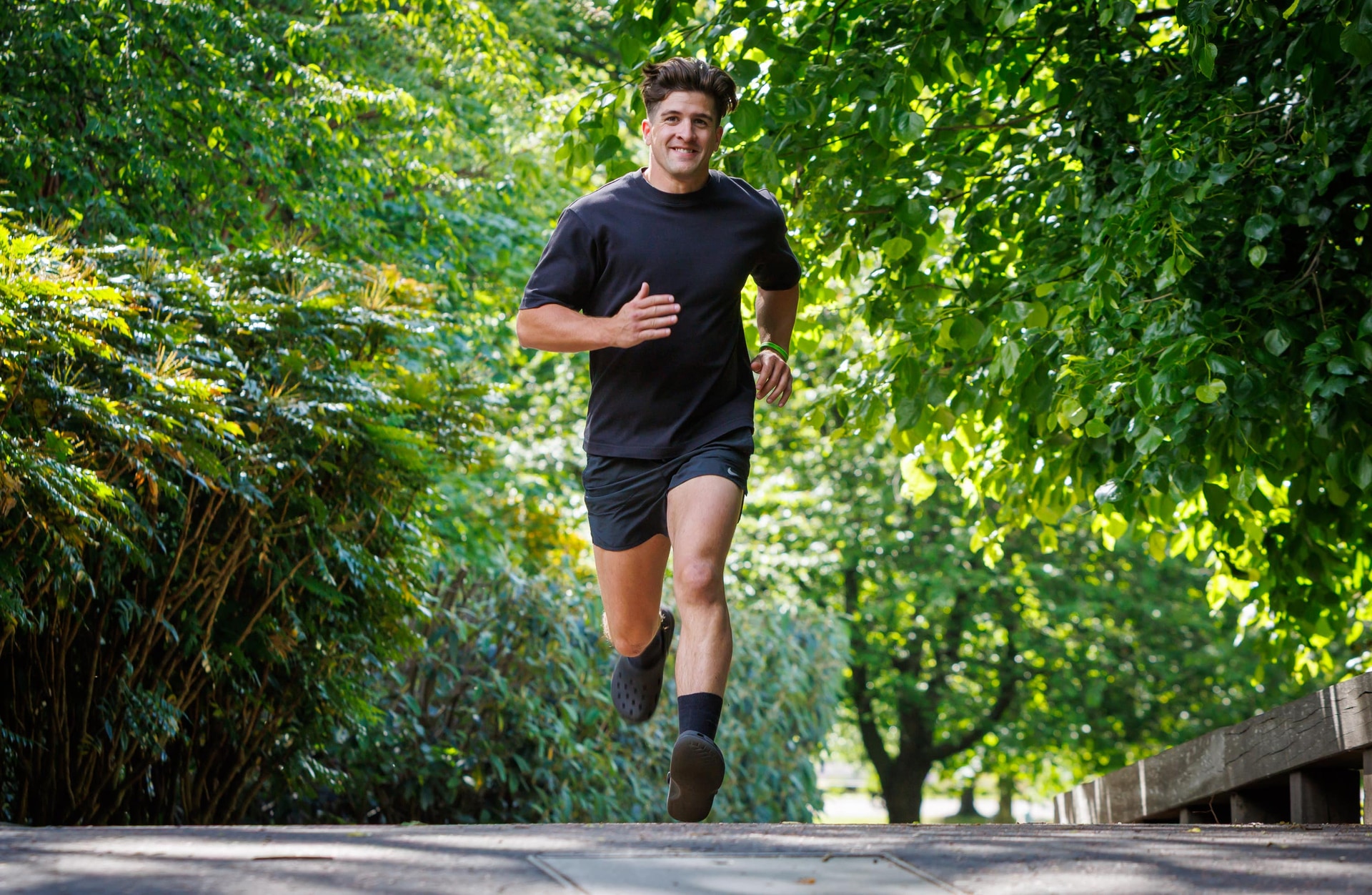 Danny Campbell will take on the 10k in his Crocs (HOKO Design/PA).