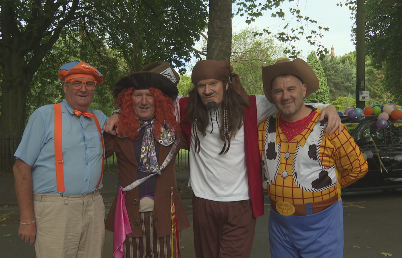 Drivers dressed as favourite characters to take part in the famous Glasgow Taxi Outing Fund.
