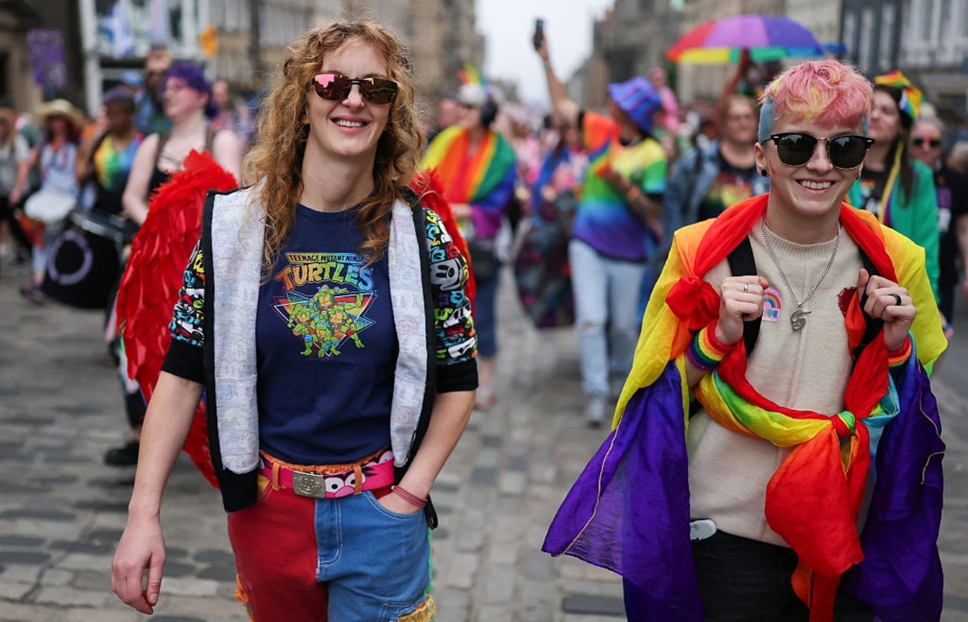 Scotland's LGBTQ+ community attend the annual Pride March on June 21, 2025 in Edinburgh, Scotland.