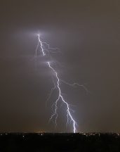 Lightning strike sets house on fire blocking road