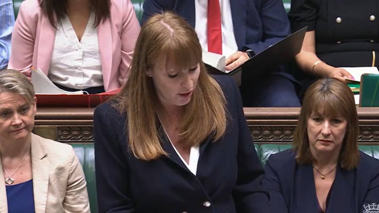Deputy prime minister Angela Rayner stepping in for Starmer at PMQs