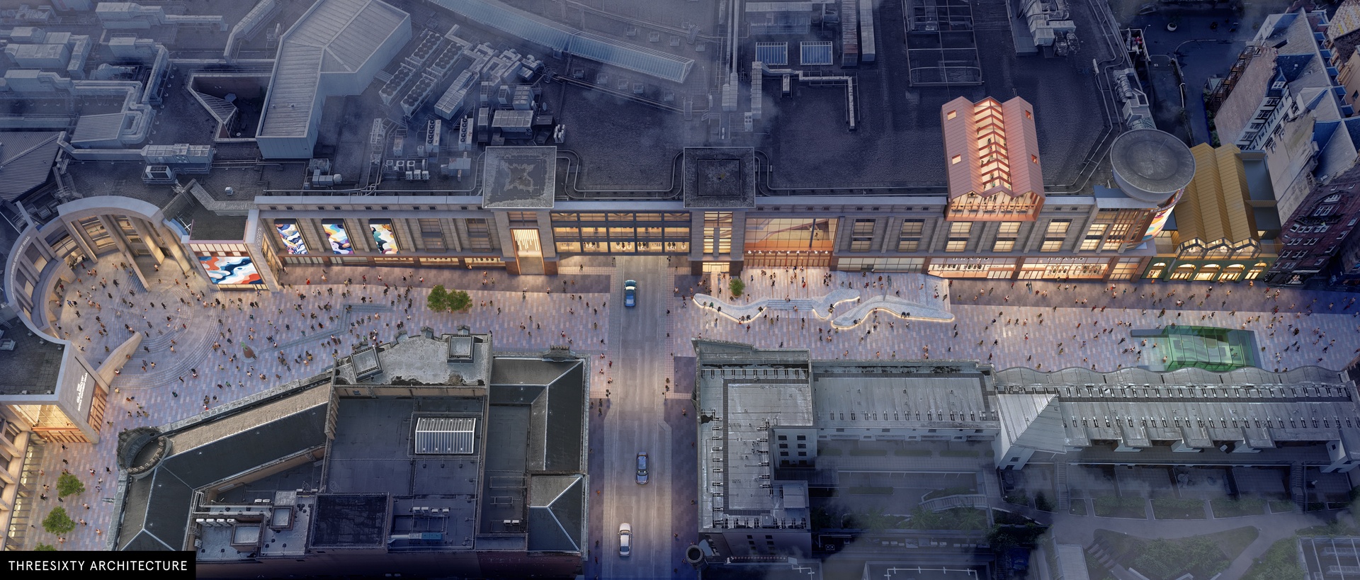 Architect impression of planned Buchanan Galleries enhancement and other Glasgow assets.