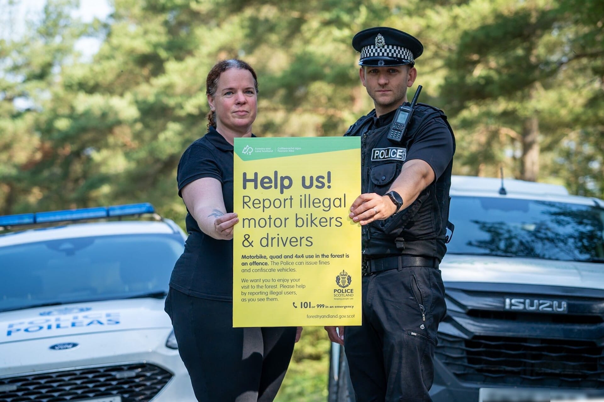 Forestry and Land Scotland (FLS) confirmed that police officers will be at sites to curb the illegal behaviour, which is putting members of the public at risk.