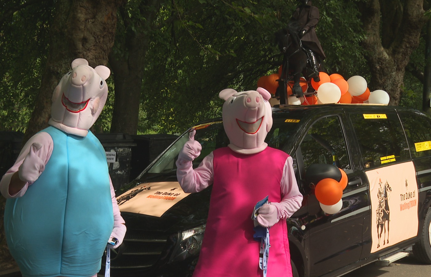 Children and volunteers were taken to the seaside in taxis decorated in bright colours and drivers dressed as famous characters such as Peppa Pig.