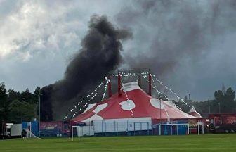 Lorry engulfed in flames as fire rips through town circus in Glenrothes