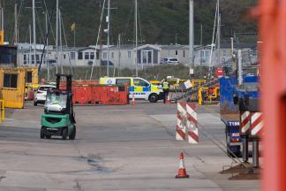 Man airlifted to hospital after falling from scaffolding onboard ship in Peterhead