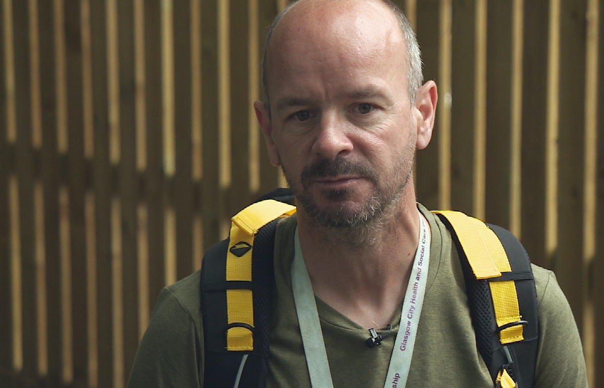 Thistle harm reduction worker Davie Findlay walks a daily patrol