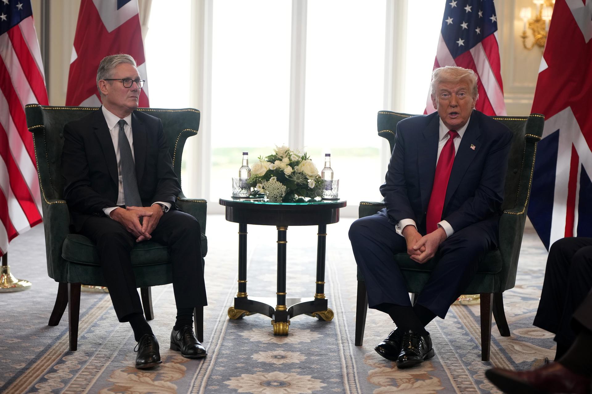 Donald Trump meets with Prime Minister Keir Starmer at Turnberry.