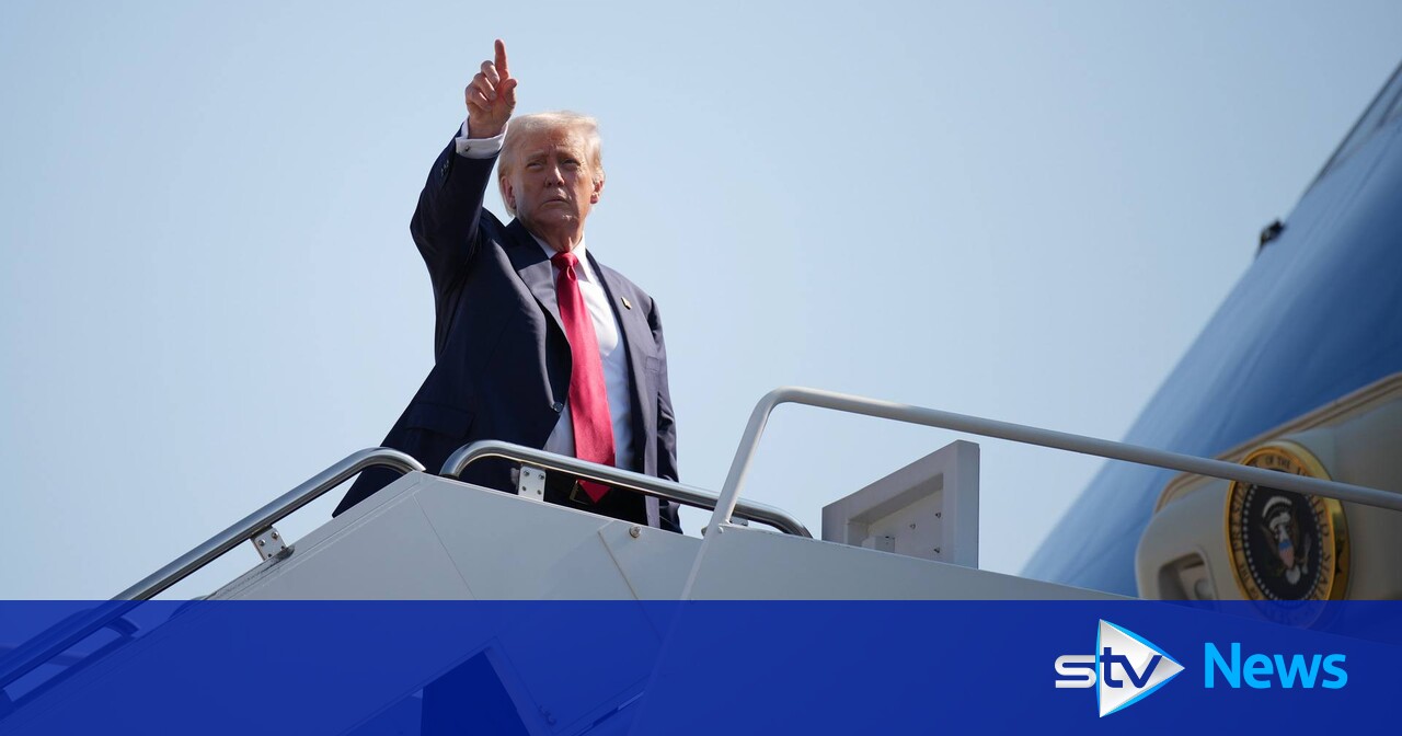 Trump in Scotland: Trump on Air Force One en route to Scotland
