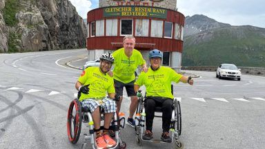 Peak performance: Wheelchair users take part in epic Alps charity challenge