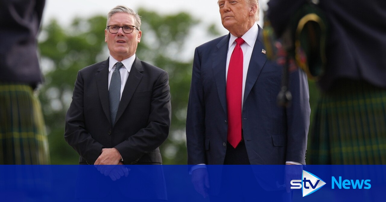 Donald Trump arrives at Aberdeenshire golf course in helicopter