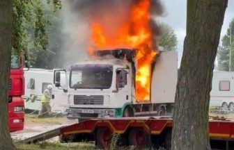 Faulty washing machine caused lorry to burst into flames at circus in Fife