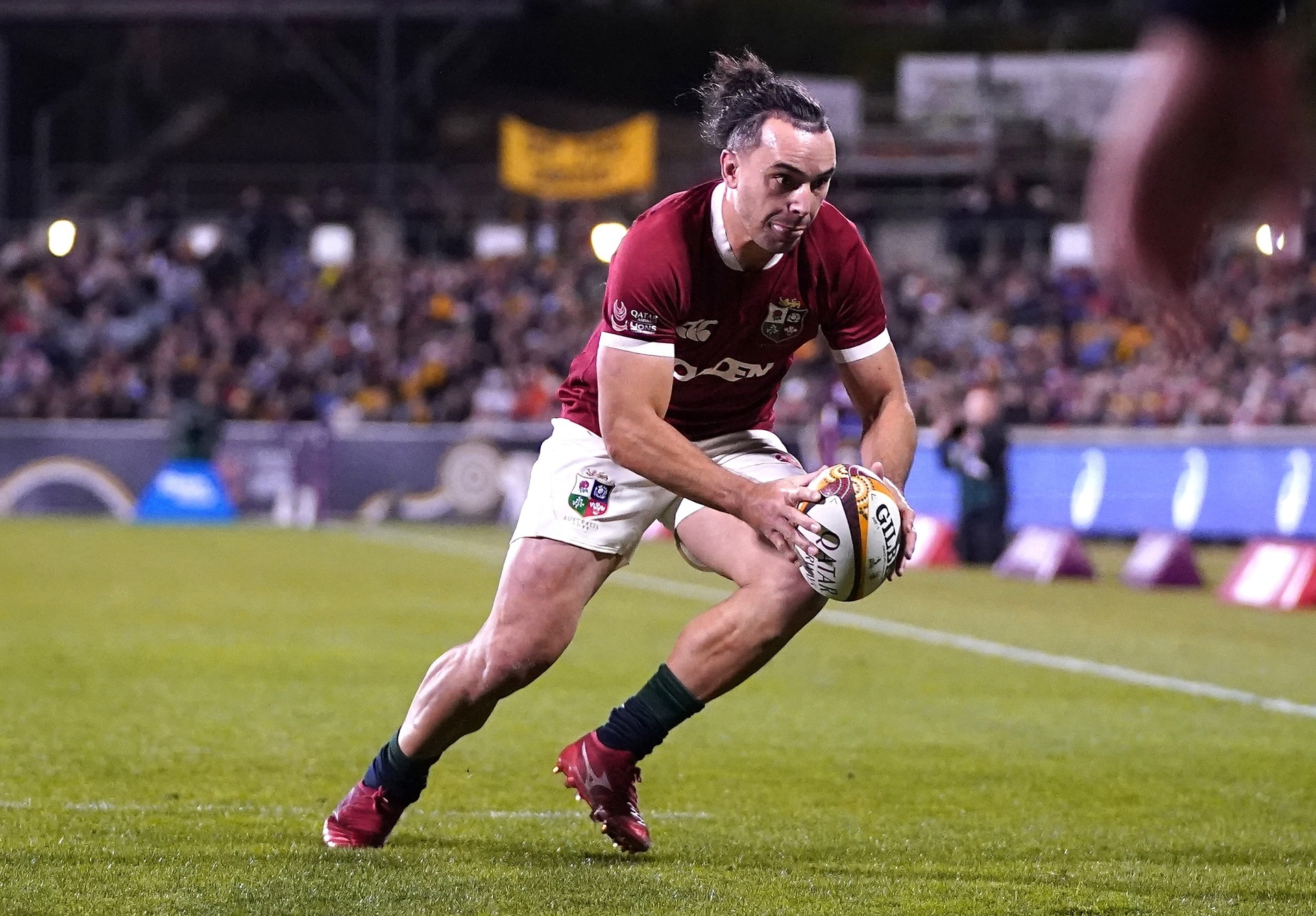 James Lowe touches down for the Lions’ second try.
