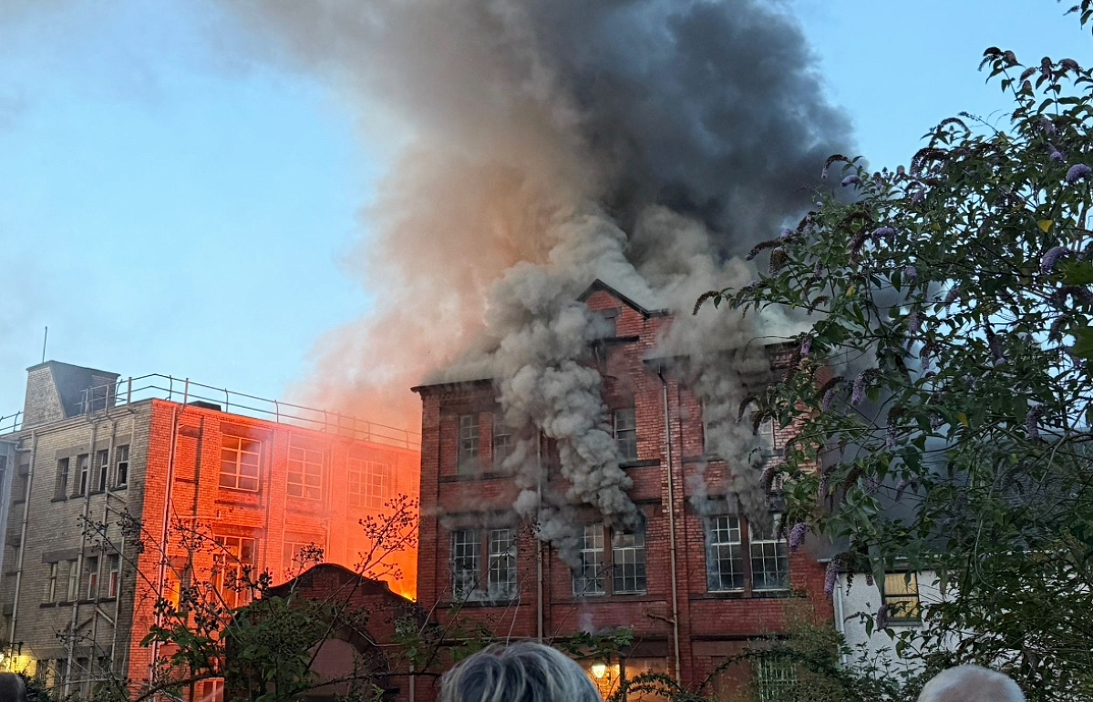 Fire destroys four-storey building on King Street and Sandbed Lane in Kilmarnock on July 14, 2025.