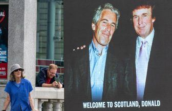 Mobile billboard of Trump and Epstein photo ‘welcomes’ President to Aberdeen