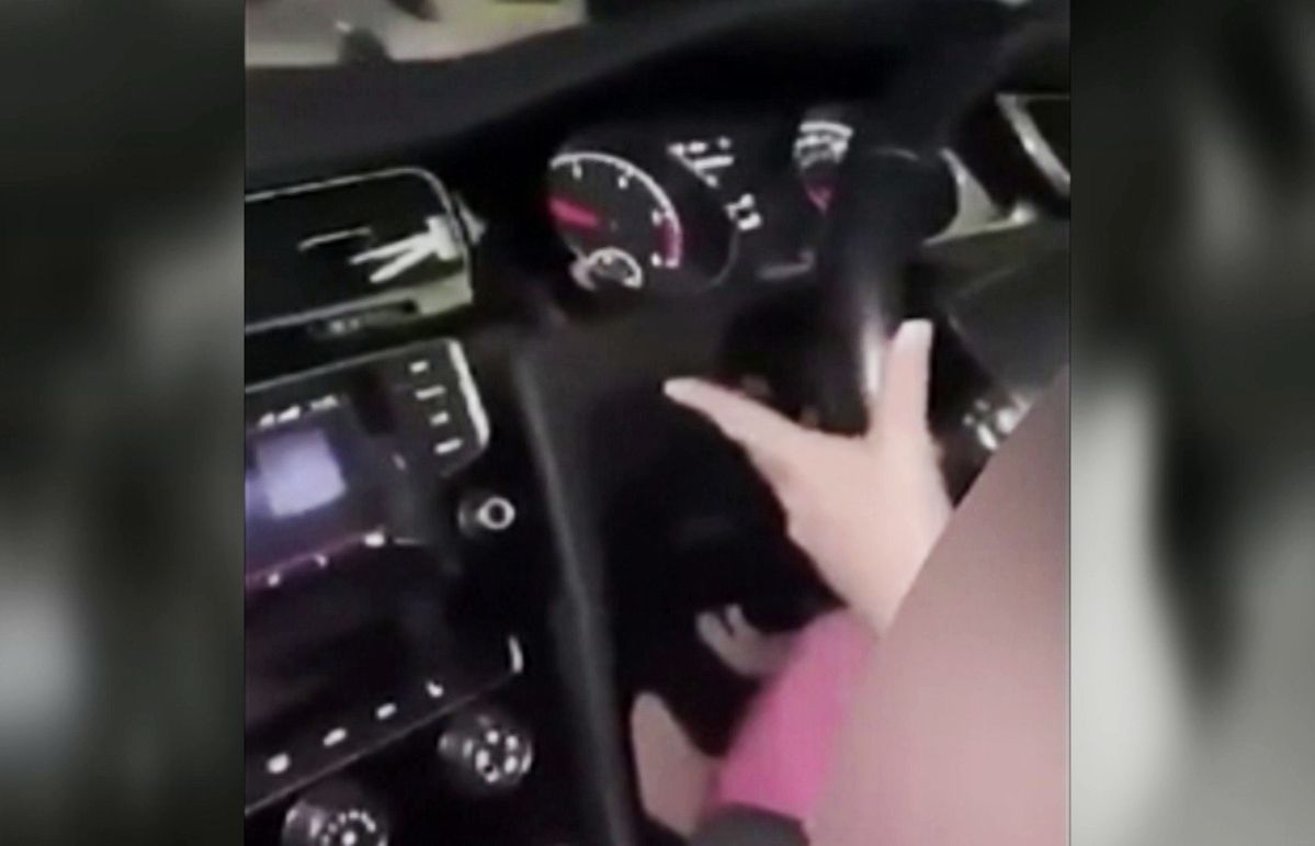 Snapchat video showing the child under ten driving a car.
