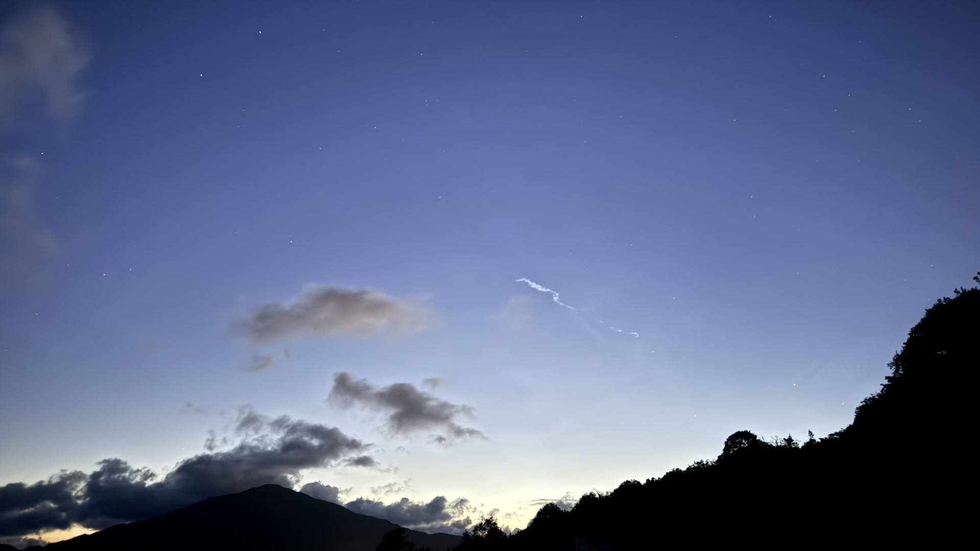 The object, thought to be a meteor, left a trail that was still visible on Thursday morning.