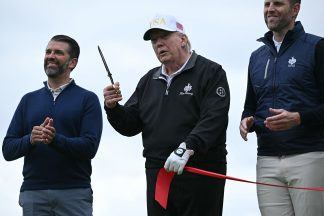 Trump in Scotland: Donald Trump cuts ribbon on new golf course on final day of Scotland visit