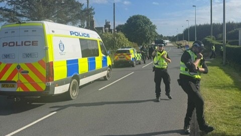 Cordon remains outside Donald Trump’s Aberdeenshire golf course as bomb squad check vehicle