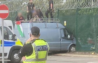 Three arrested after van crashed into perimeter of defence factory in Edinburgh