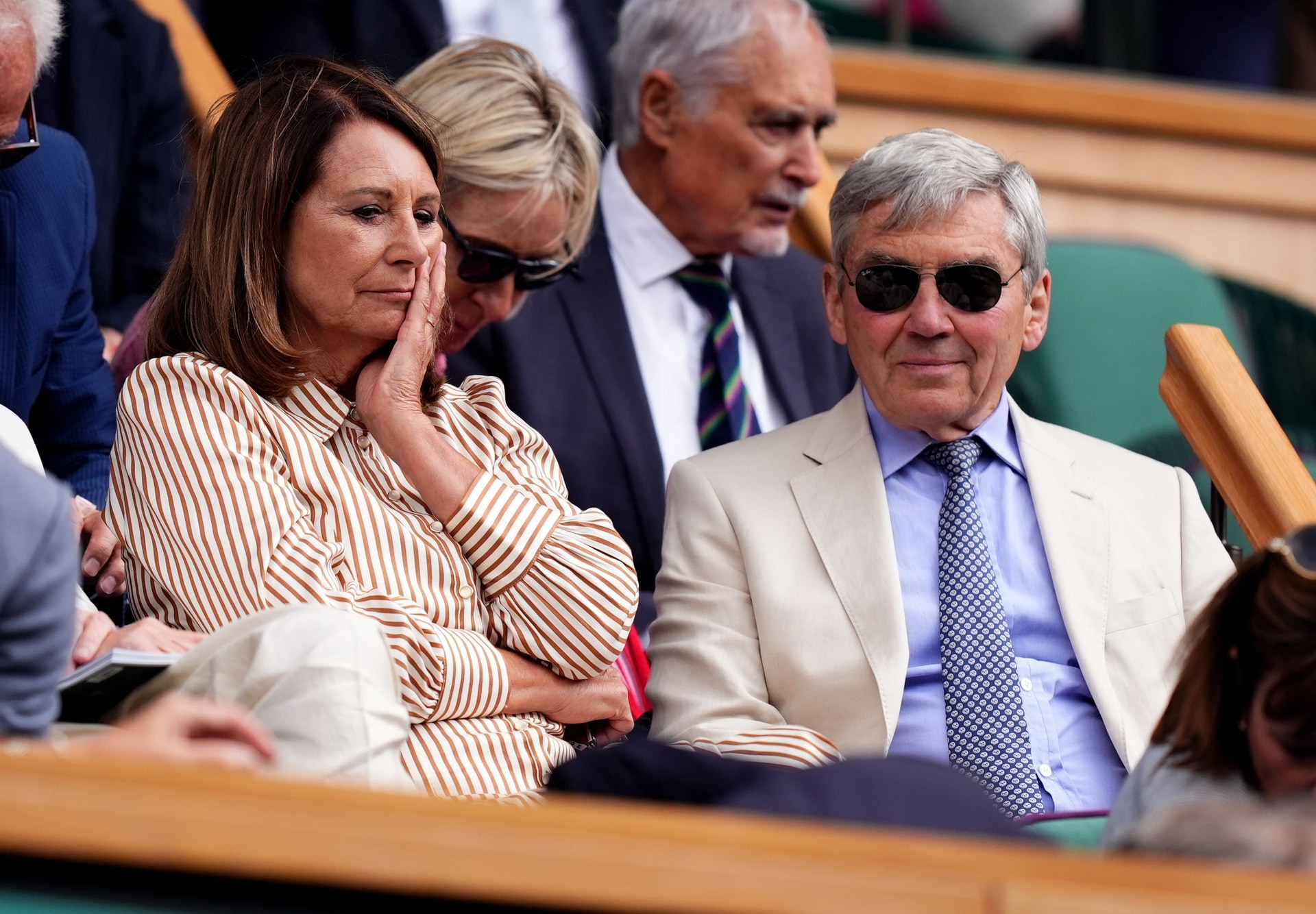 Michael and Carole Middleton in the Royal Box on day eight of the championships (Mike Egerton/PA).