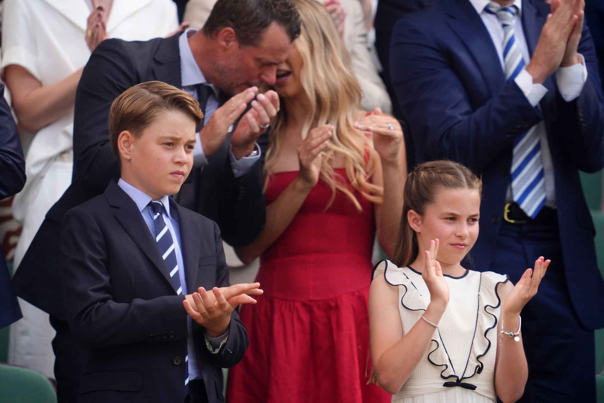 Prince George and Princess Charlotte in the Royal Box at Wimbledon (Adam Davy/PA).