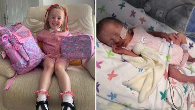 Scots girl who battled Covid at three weeks old excited to start school