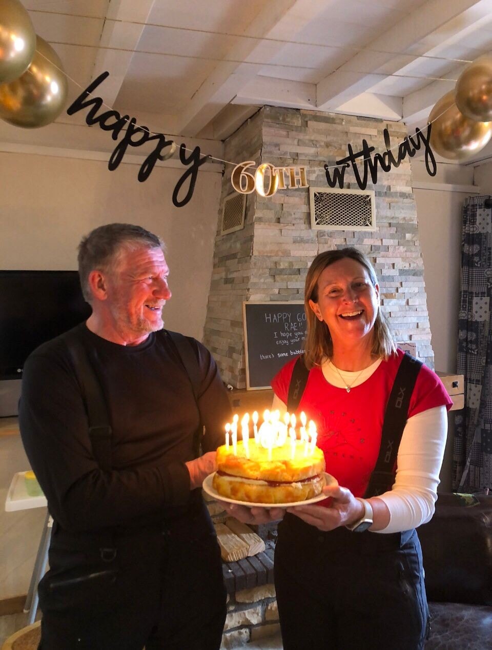 Rae celebrating her 60th birthday, a milestone she never thought she'd reach.