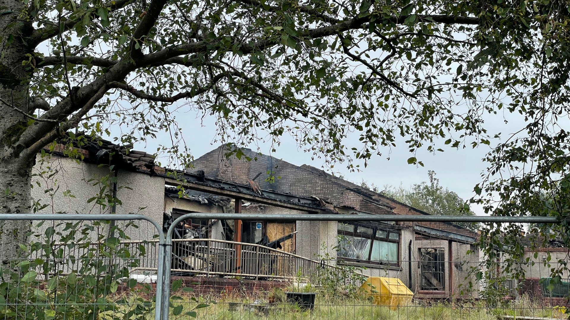 Homes have been evacuated as firefighters are tackling a blaze at a former school in East Dunbartonshire.