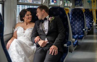 South African couple celebrates wedding with Milngavie Station photoshoot