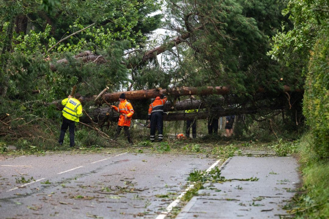 Storm Floris disruption continues as fallen trees block railway and homes without power