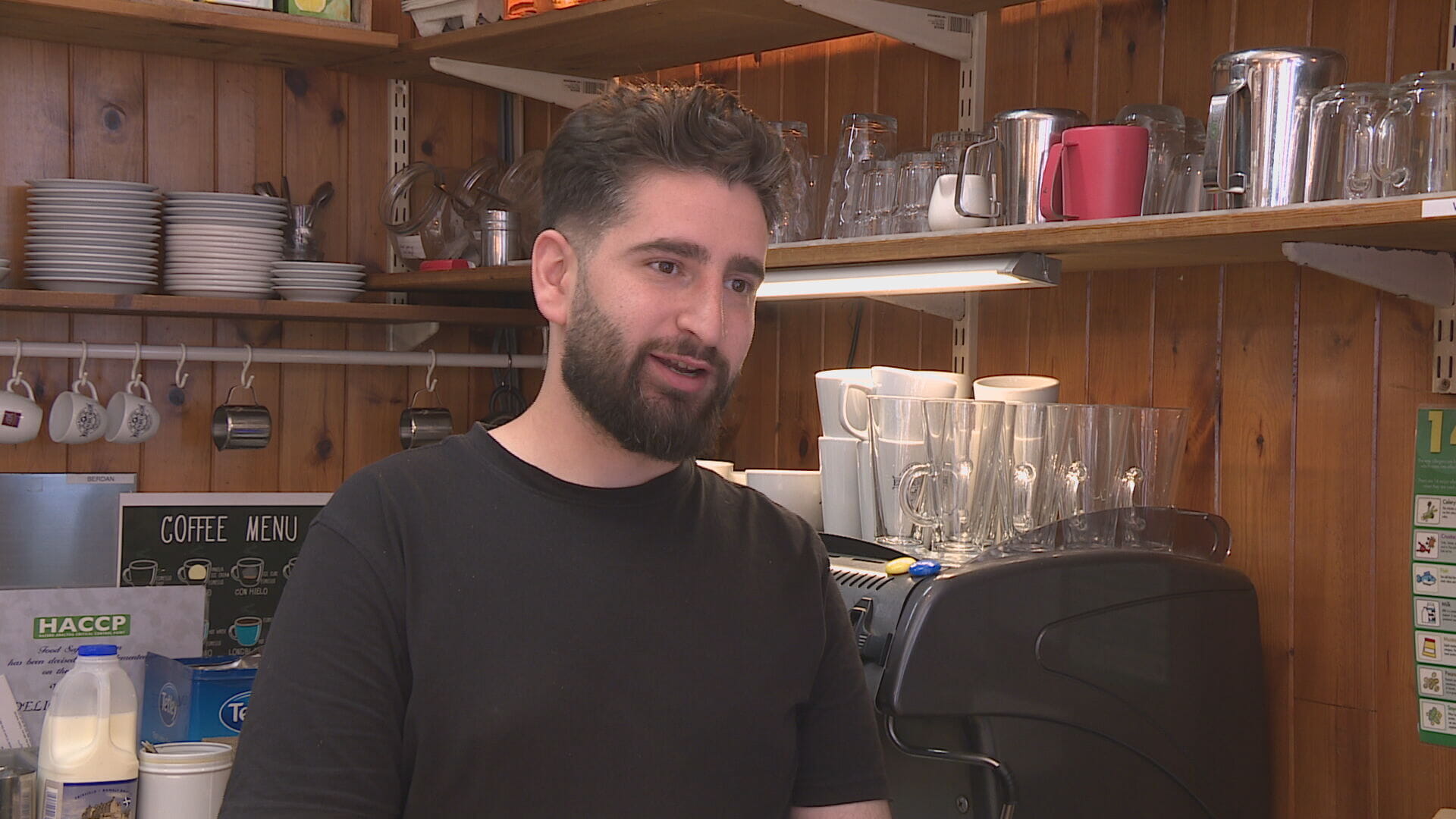 Ali runs a deli by Murrayfield Stadium.