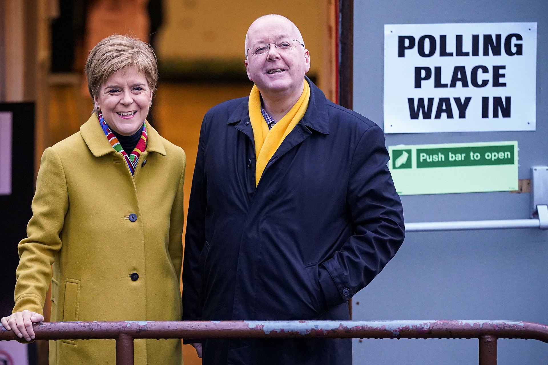 Nicola Sturgeon with her husband Peter Murrell in December 2019.