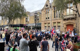 Hundreds gather for protests outside hotel housing asylum seekers in Falkirk