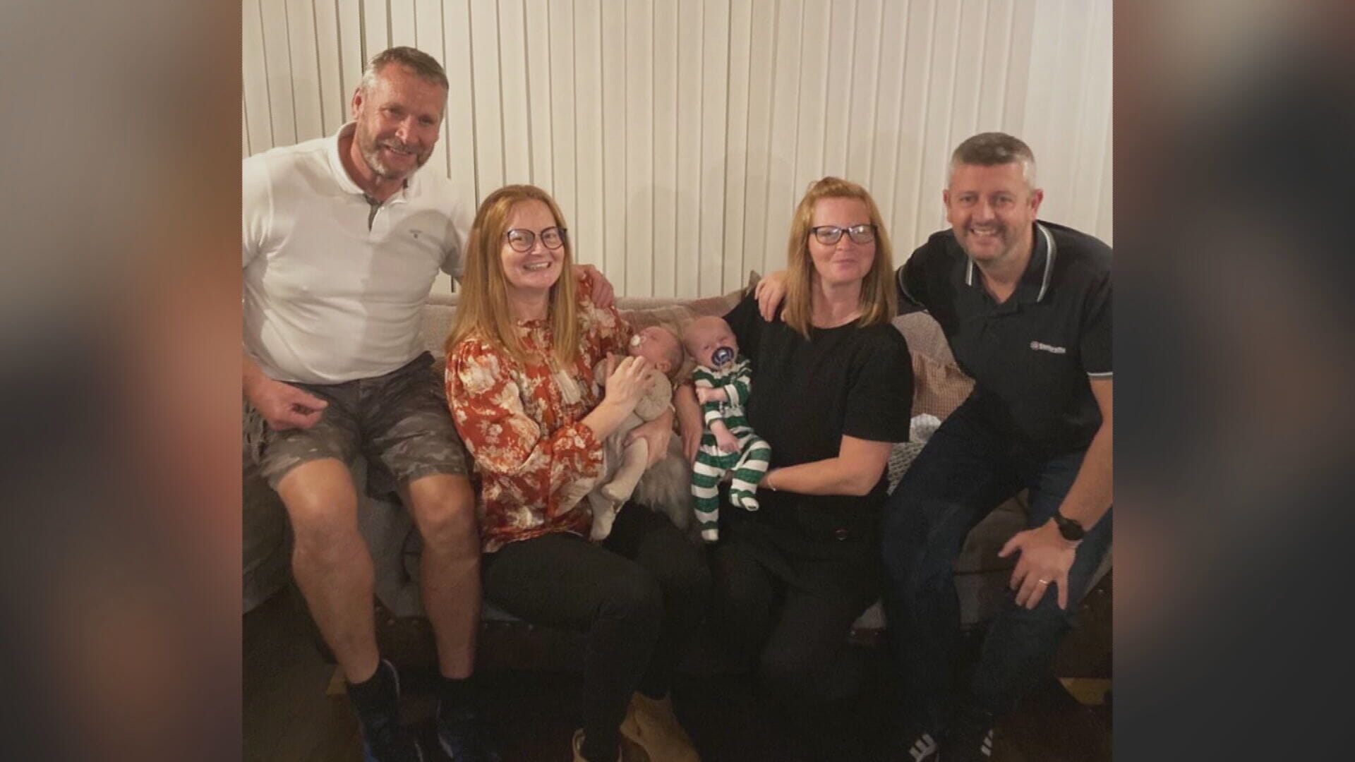 Amanda and Rhona with their husbands and grandchildren