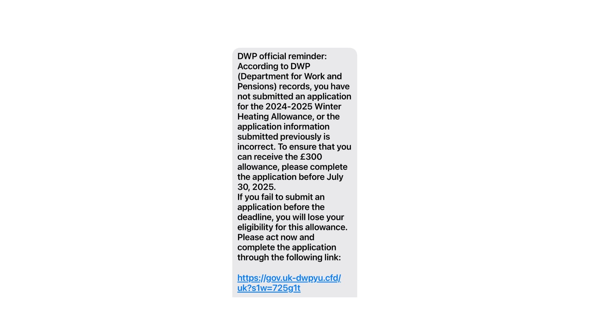 Scots are being targeted by scam text messages claiming that they are about to miss out on help with their heating bills, according to a leading charity.