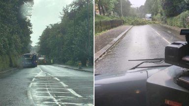 Amber weather warning in force as Scotland battered by 90mph winds from Storm Floris