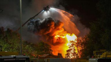 Firefighters tackle large blaze engulfing scrap yard in Elgin through night